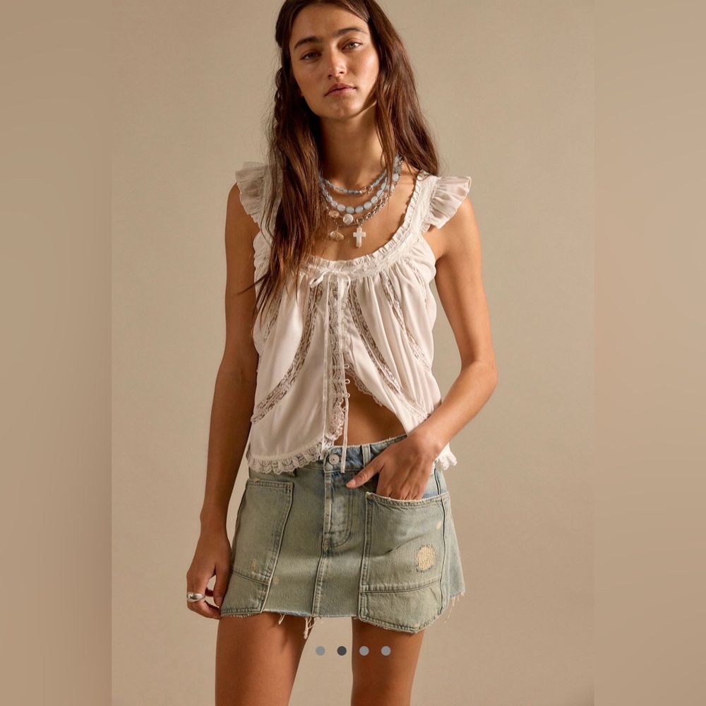 Free People Dolly Denim Mini Skirt 27